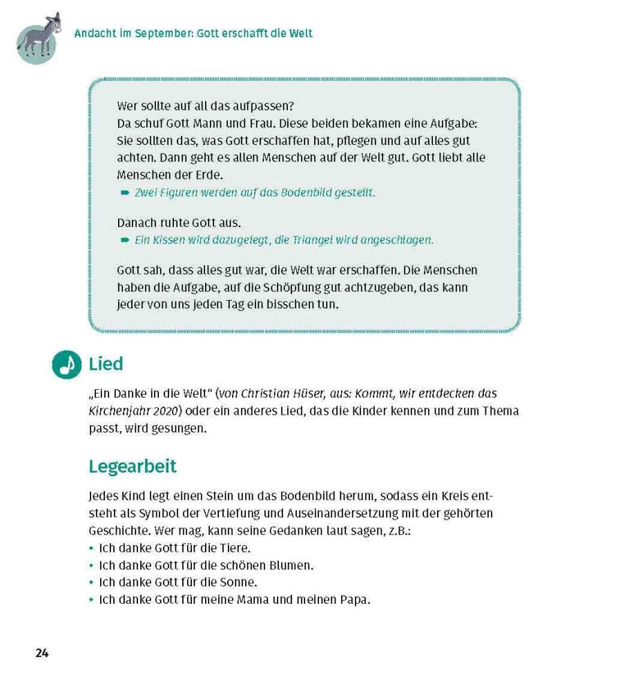 Beispielinhalt (Bild) Kommt, wir entdecken das Kirchenjahr! 12 kurze Andachten für Kinder von 3 bis 6