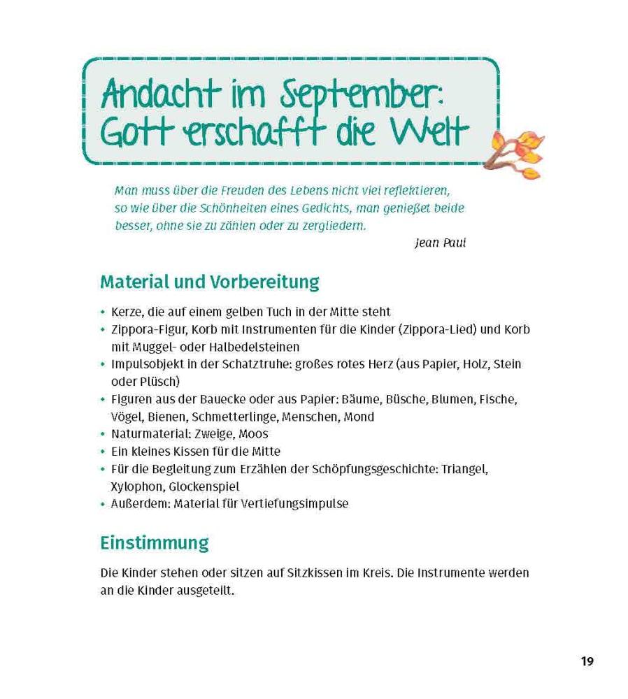 Beispielinhalt (Bild) Kommt, wir entdecken das Kirchenjahr! 12 kurze Andachten für Kinder von 3 bis 6