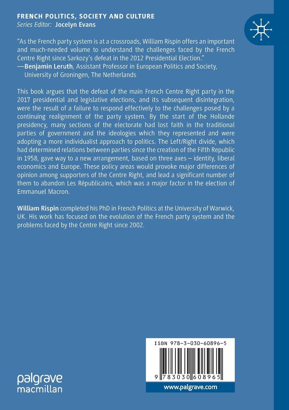 Rückseitencover The French Centre Right and the Challenges of a Party System in Transition