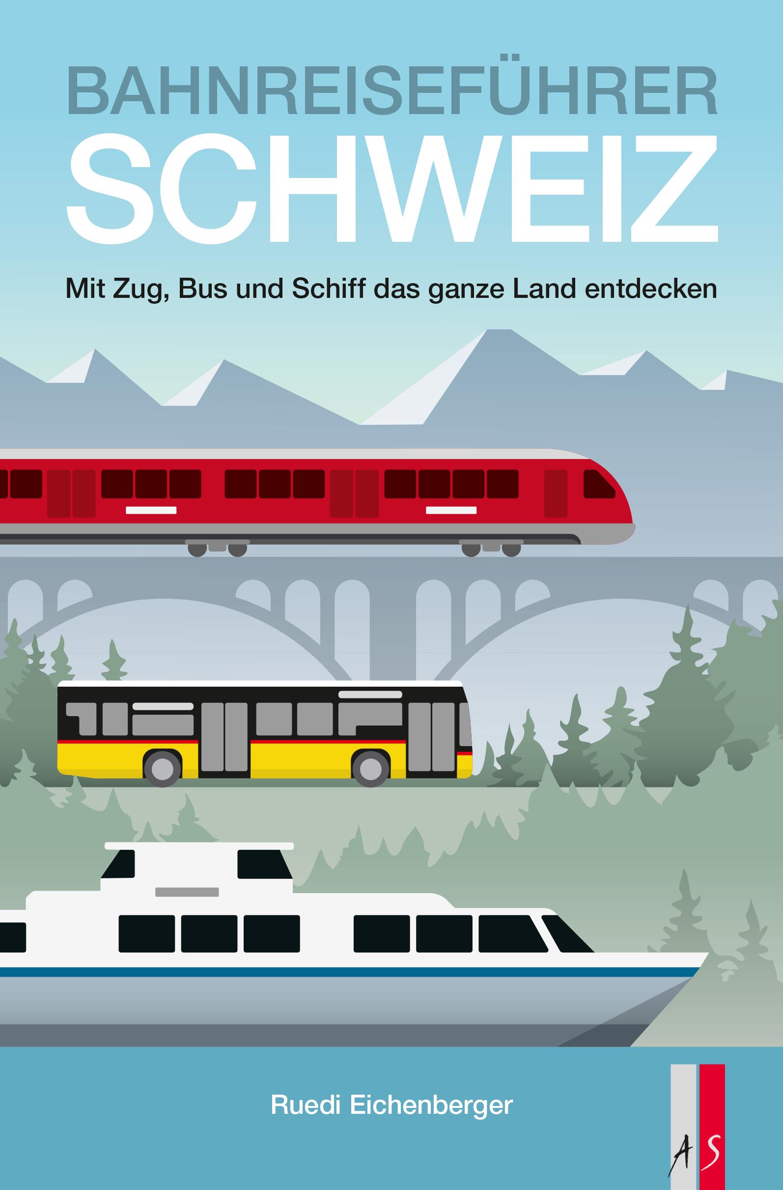 Vorderes Coverbild Bahnreiseführer Schweiz