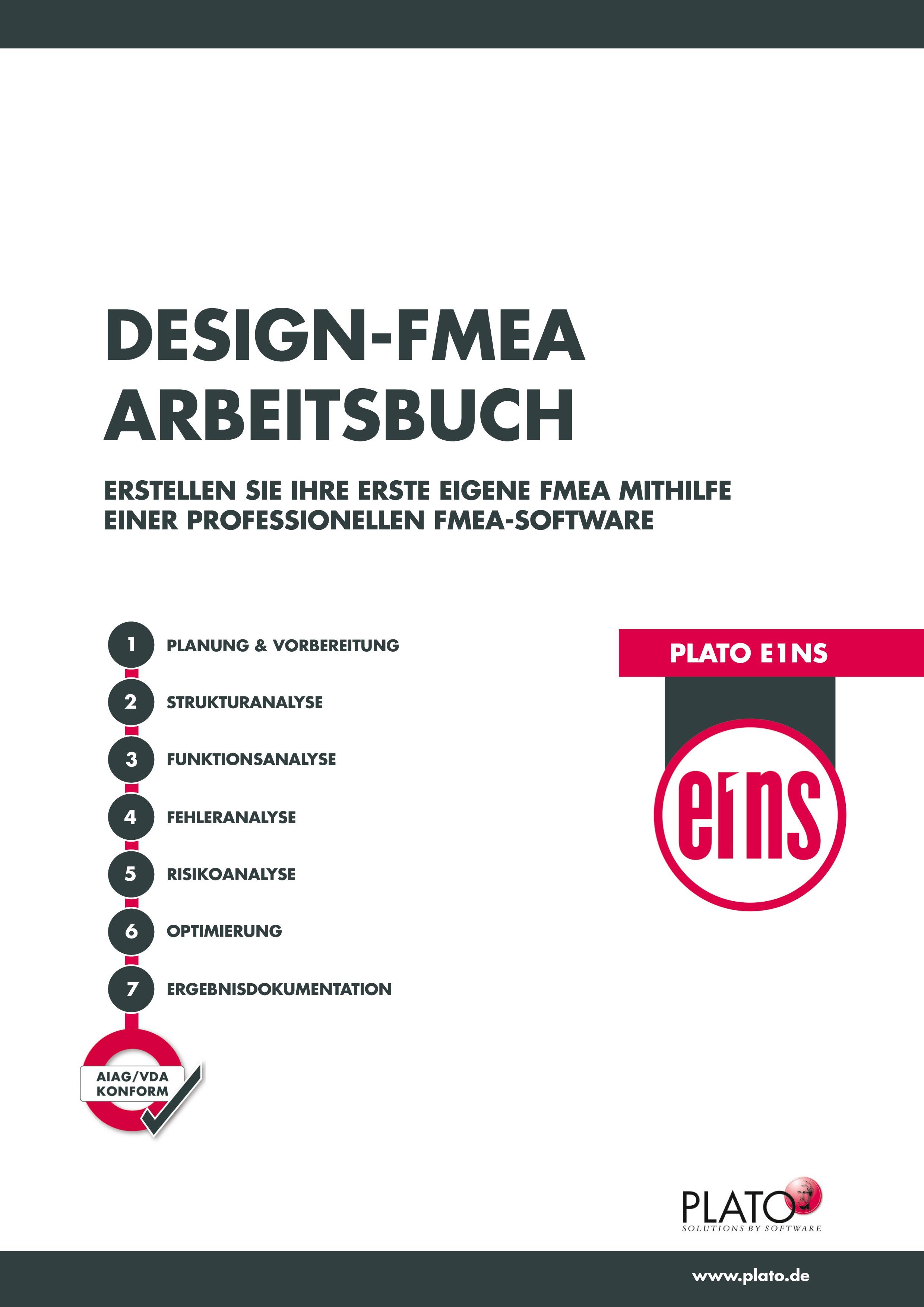 Vorderes Coverbild Plato Design-FMEA Arbeitsbuch