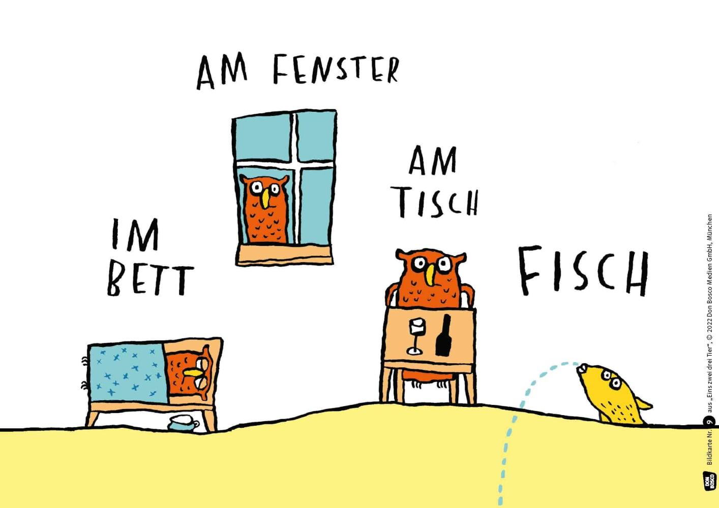 Beispielinhalt (Bild) Eins Zwei Drei Tier. Kamishibai Bildkartenset