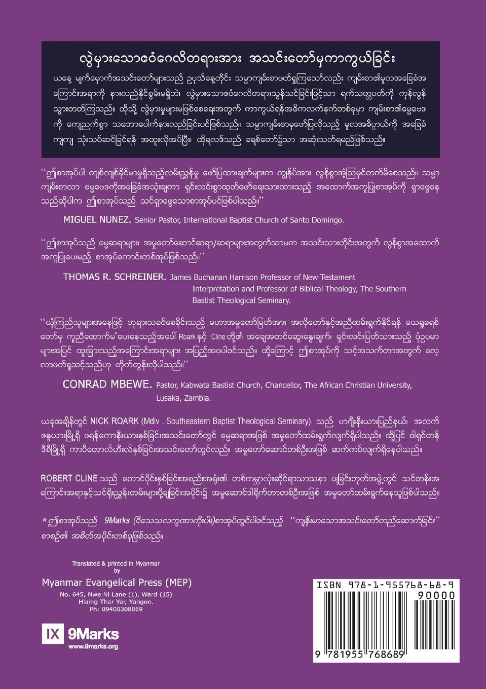 Rückseitencover Biblical Theology (Burmese)