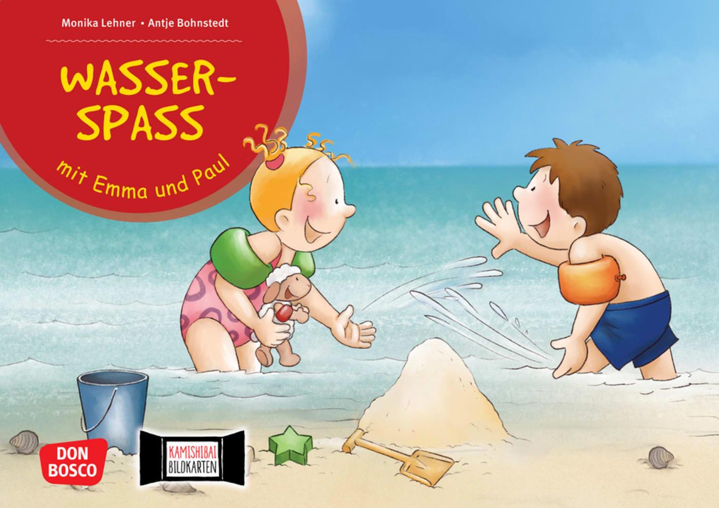 Vorderes Coverbild Wasserspaß mit Emma und Paul. Kamishibai Bildkartenset