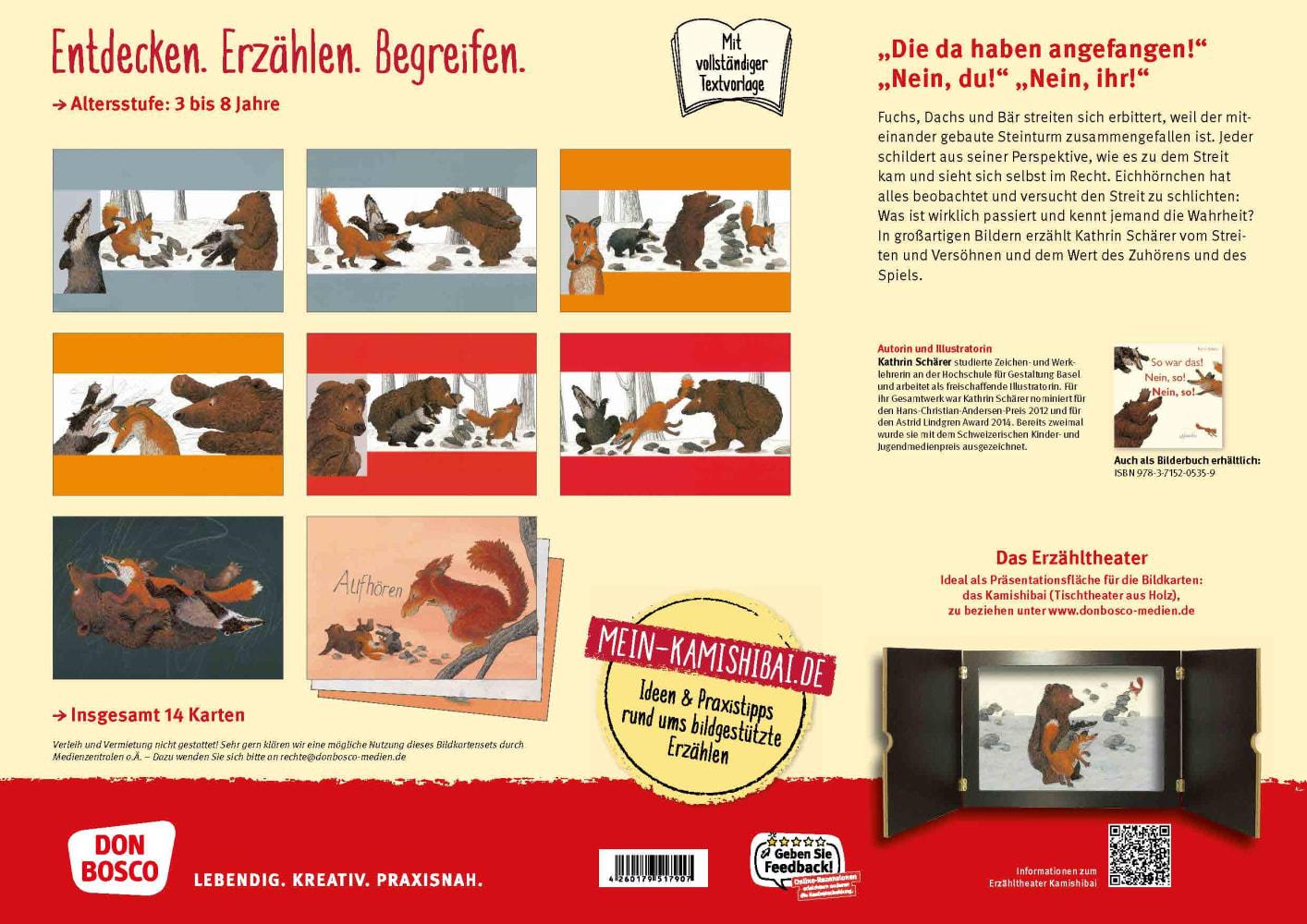 Beispielinhalt (Bild) So war das! Nein, so! Nein so! Kamishibai Bildkartenset