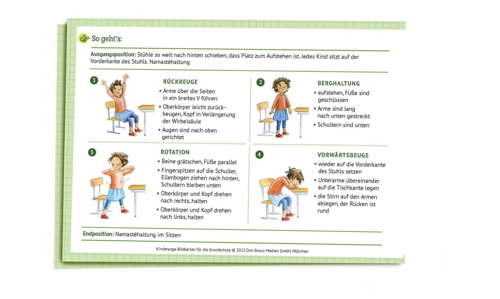 Beispielinhalt (Bild) Kinderyoga-Bildkarten für die Grundschule