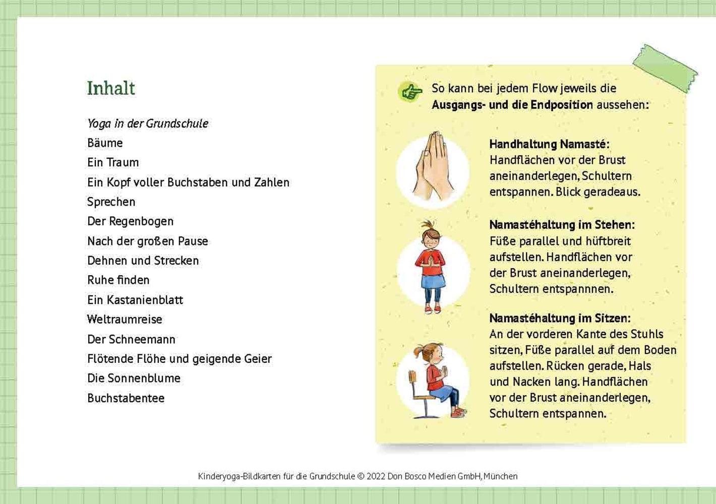 Beispielinhalt (Bild) Kinderyoga-Bildkarten für die Grundschule