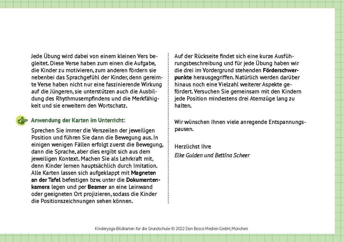 Beispielinhalt (Bild) Kinderyoga-Bildkarten für die Grundschule