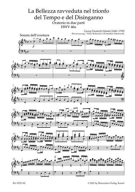 Beispielinhalt (Bild) La Bellezza ravveduta nel trionfo del Tempo e del Disinganno HWV 46a -Oratorium in zwei Teilen-