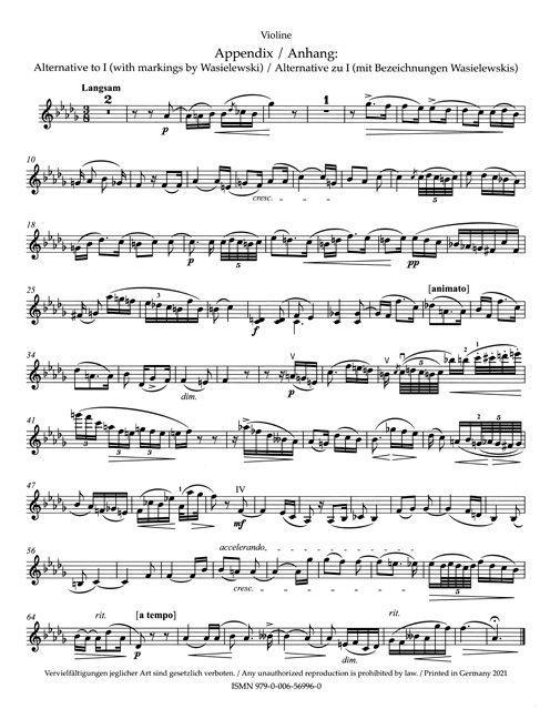 Beispielinhalt (Bild) Drei Romanzen für Violine und Klavier op. 22