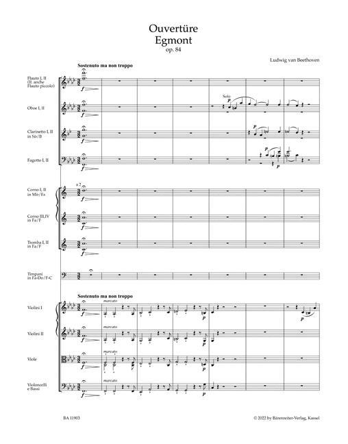 Beispielinhalt (Bild) Ouvertüre "Egmont" für Orchester op. 84