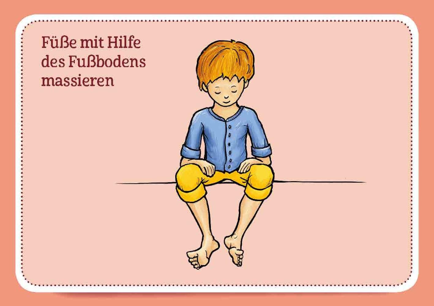 Beispielinhalt (Bild) Achtsamkeitsübungen für entspanntes Lernen. 30 Bildkarten für Kinder