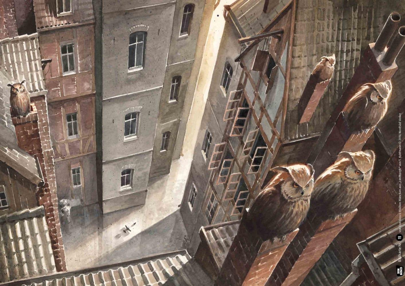 Beispielinhalt (Bild) Lindbergh: Die abenteuerliche Geschichte einer fliegenden Maus. Kamishibai Bildkartenset