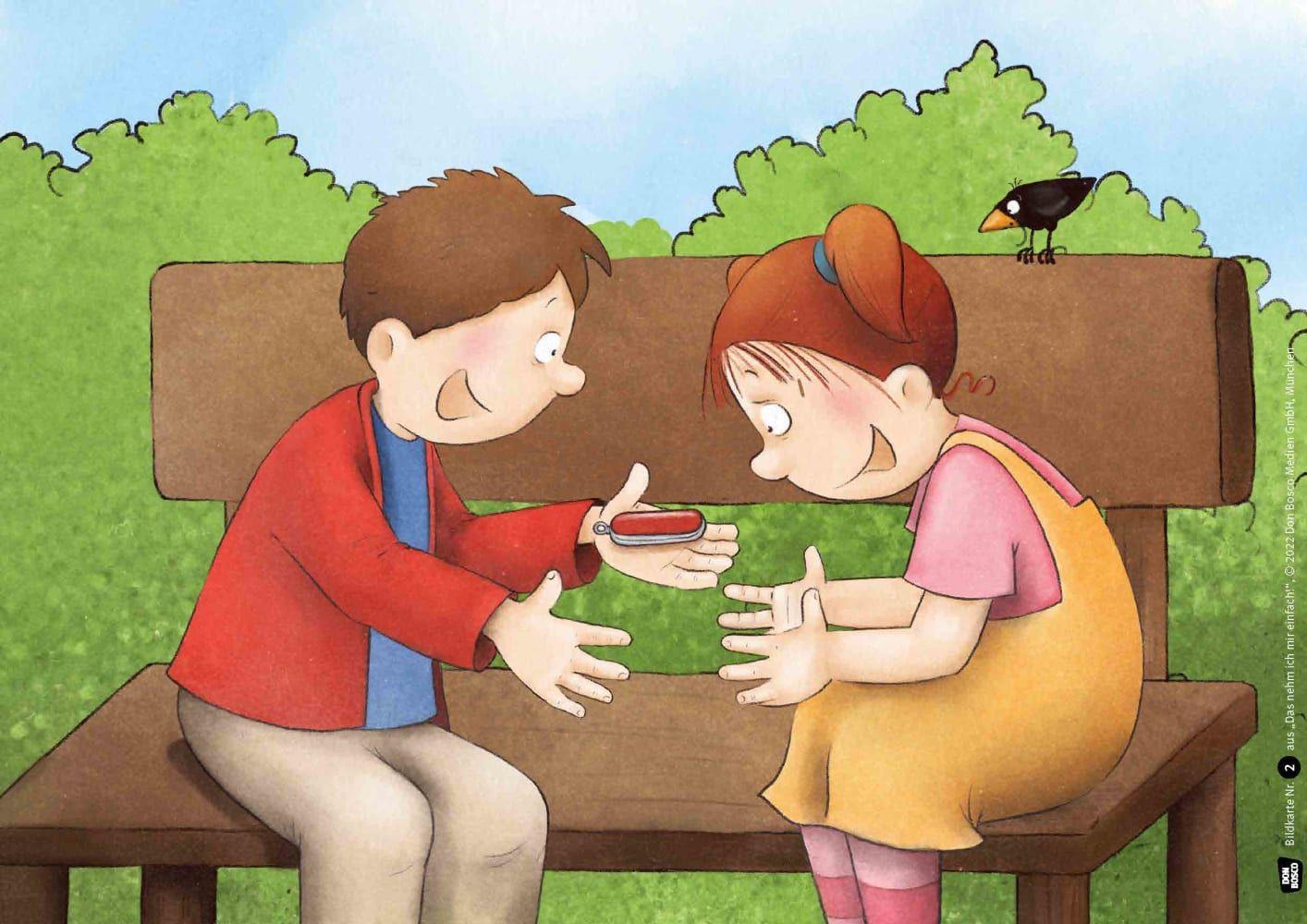 Beispielinhalt (Bild) Das nehm ich mir einfach! Kamishibai Bildkartenset