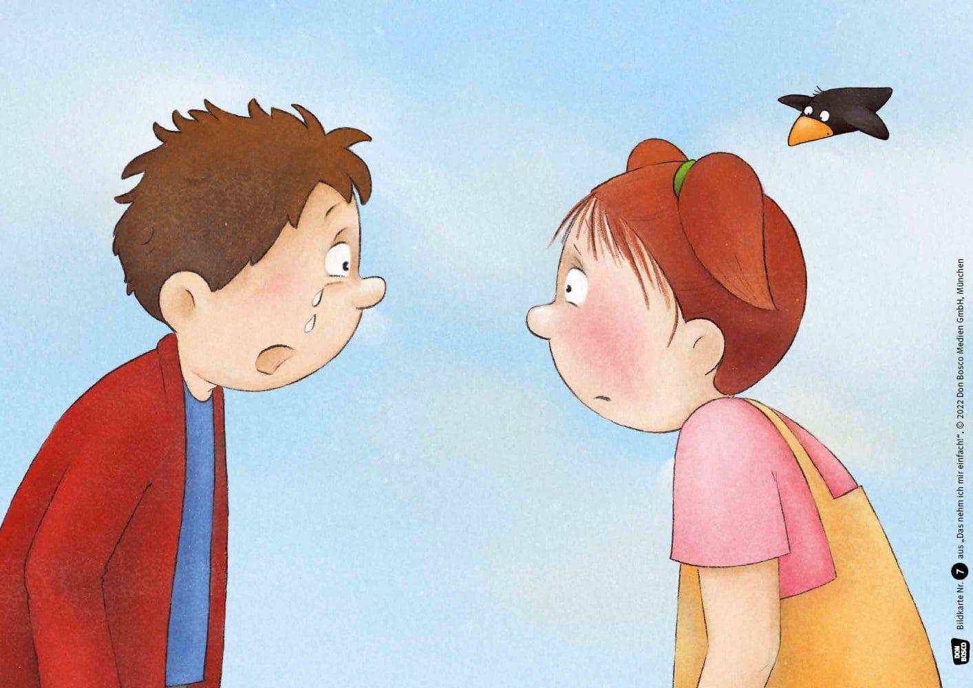 Beispielinhalt (Bild) Das nehm ich mir einfach! Kamishibai Bildkartenset