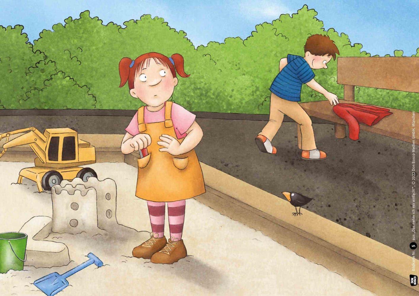 Beispielinhalt (Bild) Das nehm ich mir einfach! Kamishibai Bildkartenset