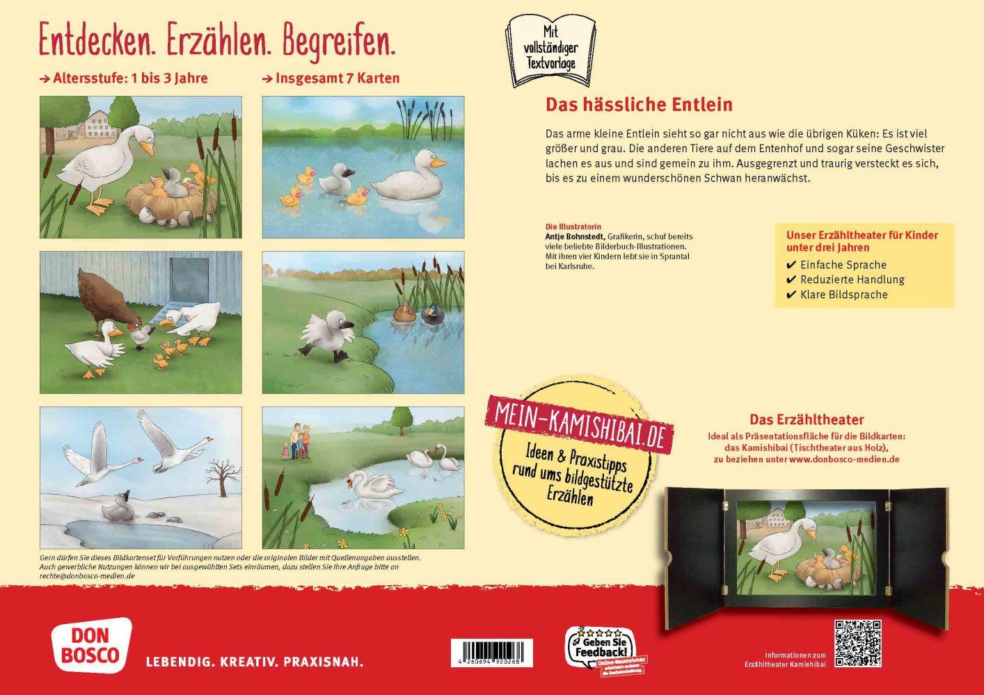 Beispielinhalt (Bild) Das hässliche Entlein. Kamishibai Bildkartenset