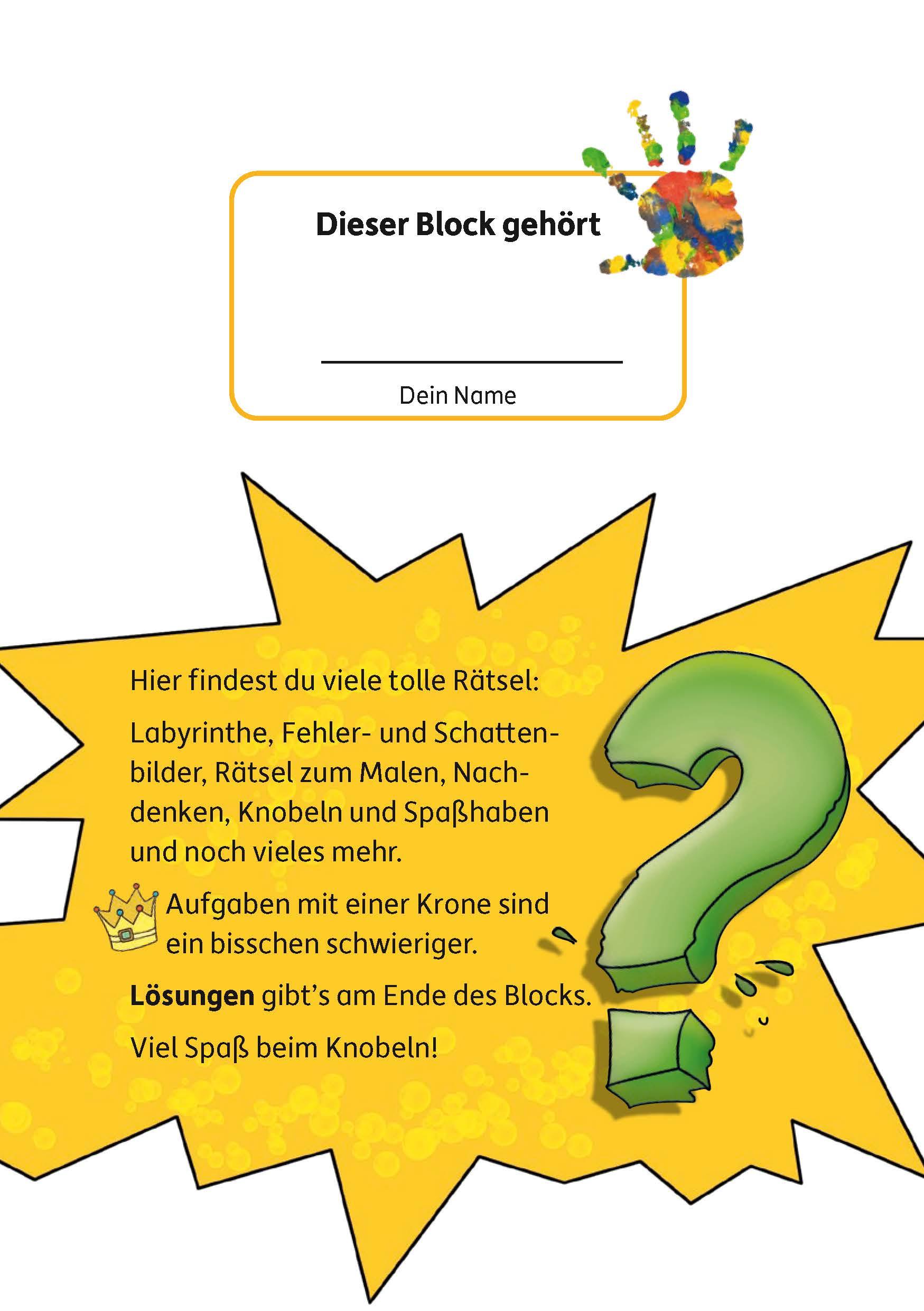 Beispielinhalt (Bild) Rätselblock ab 4 Jahre - Band 1