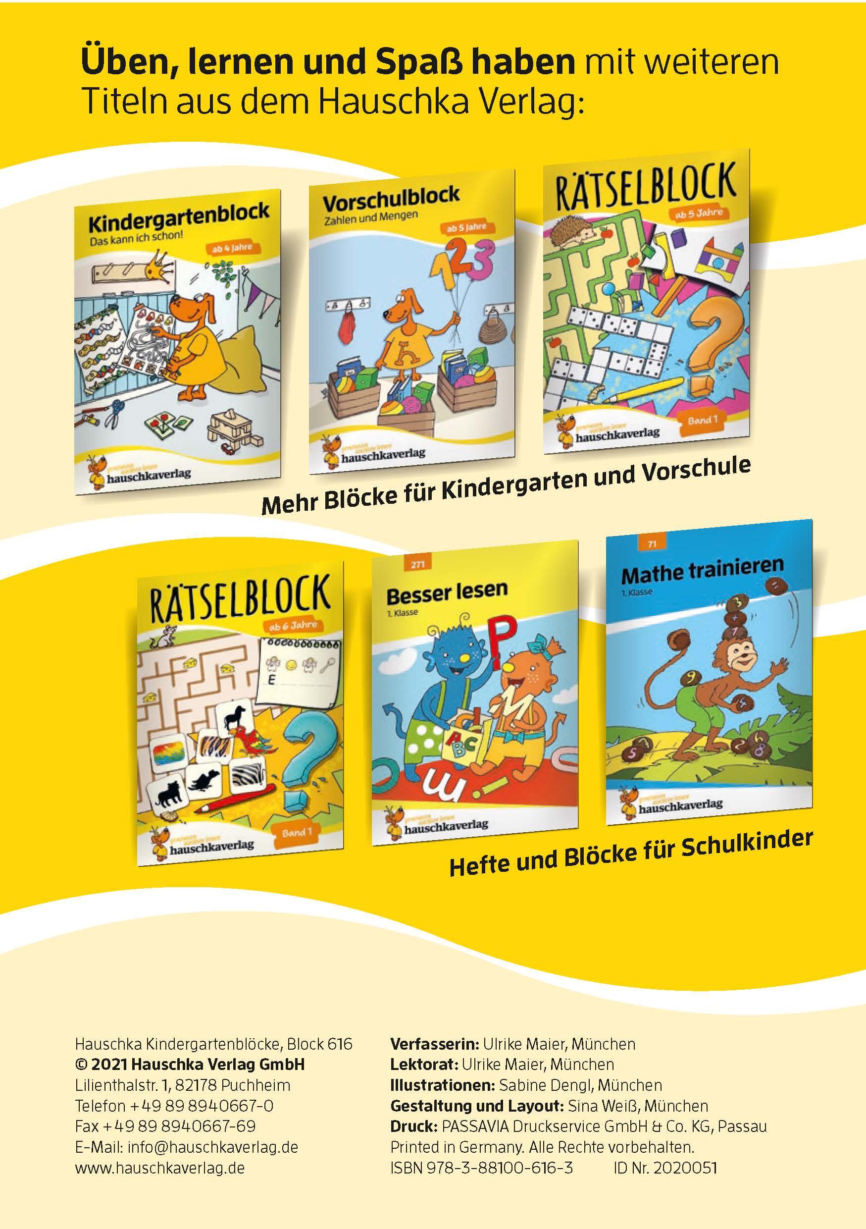 Beispielinhalt (Bild) Kindergartenblock ab 3 Jahre - Meine ersten Rätsel und Denkspiele