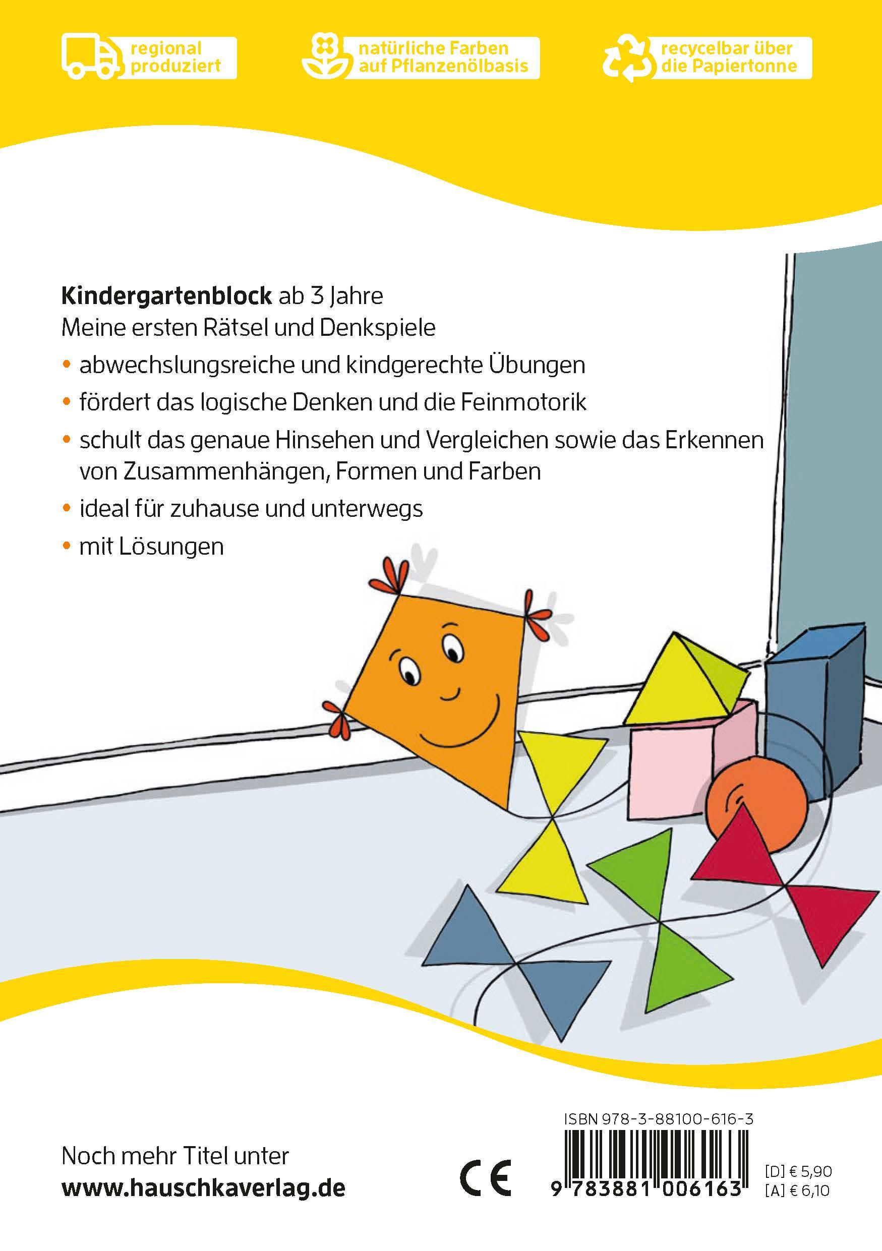 Beispielinhalt (Bild) Kindergartenblock ab 3 Jahre - Meine ersten Rätsel und Denkspiele