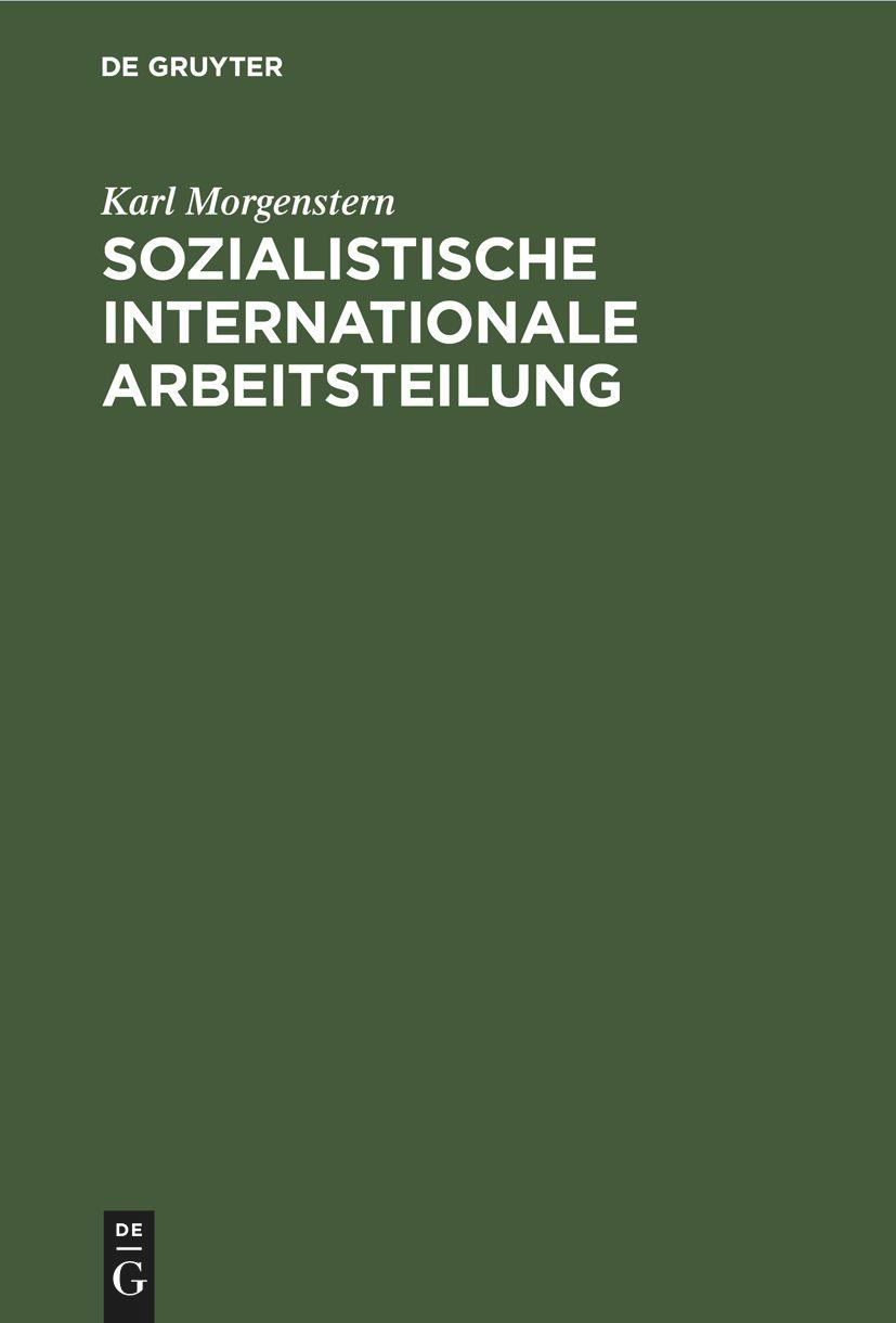 Vorderes Coverbild Sozialistische internationale Arbeitsteilung