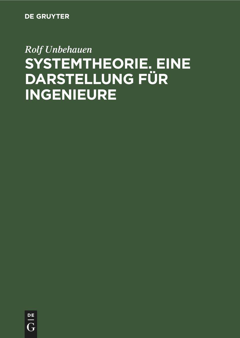 Vorderes Coverbild Systemtheorie. Eine Darstellung für Ingenieure