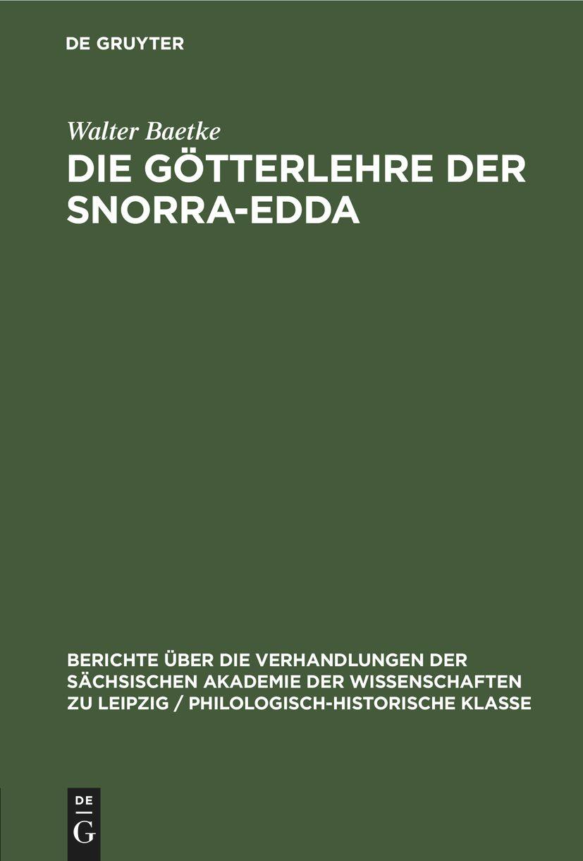 Vorderes Coverbild Die Götterlehre der Snorra-Edda