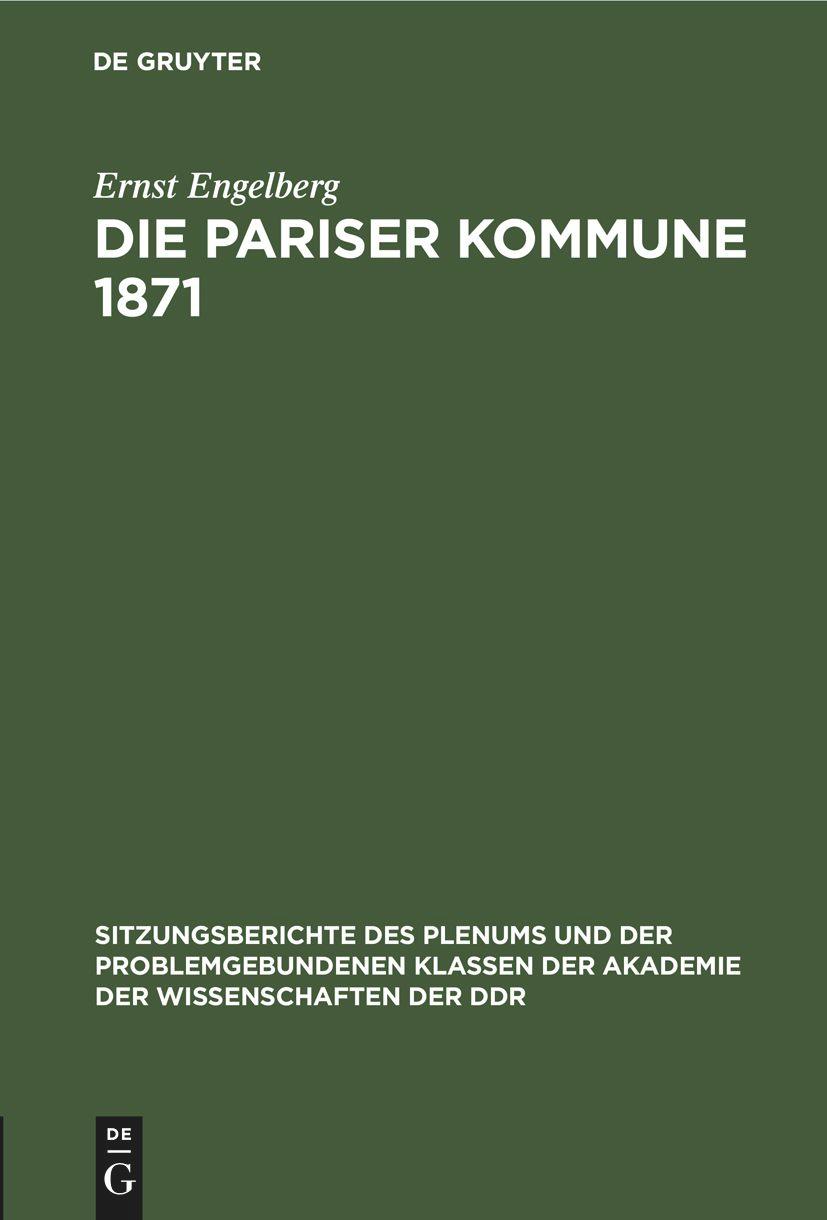 Vorderes Coverbild Die Pariser Kommune 1871