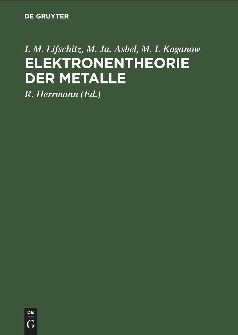 Vorderes Coverbild Elektronentheorie der Metalle