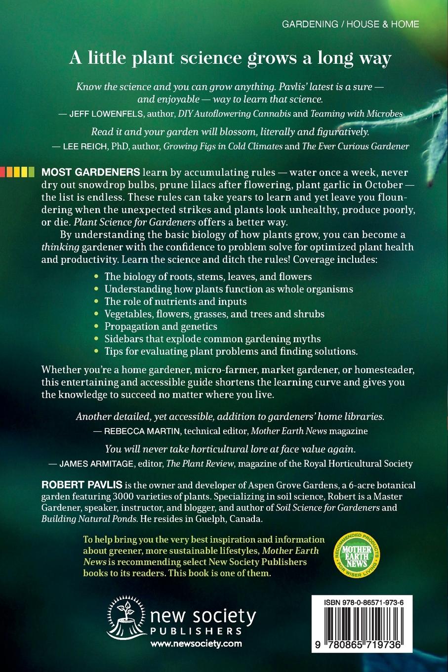 Rückseitencover Plant Science for Gardeners
