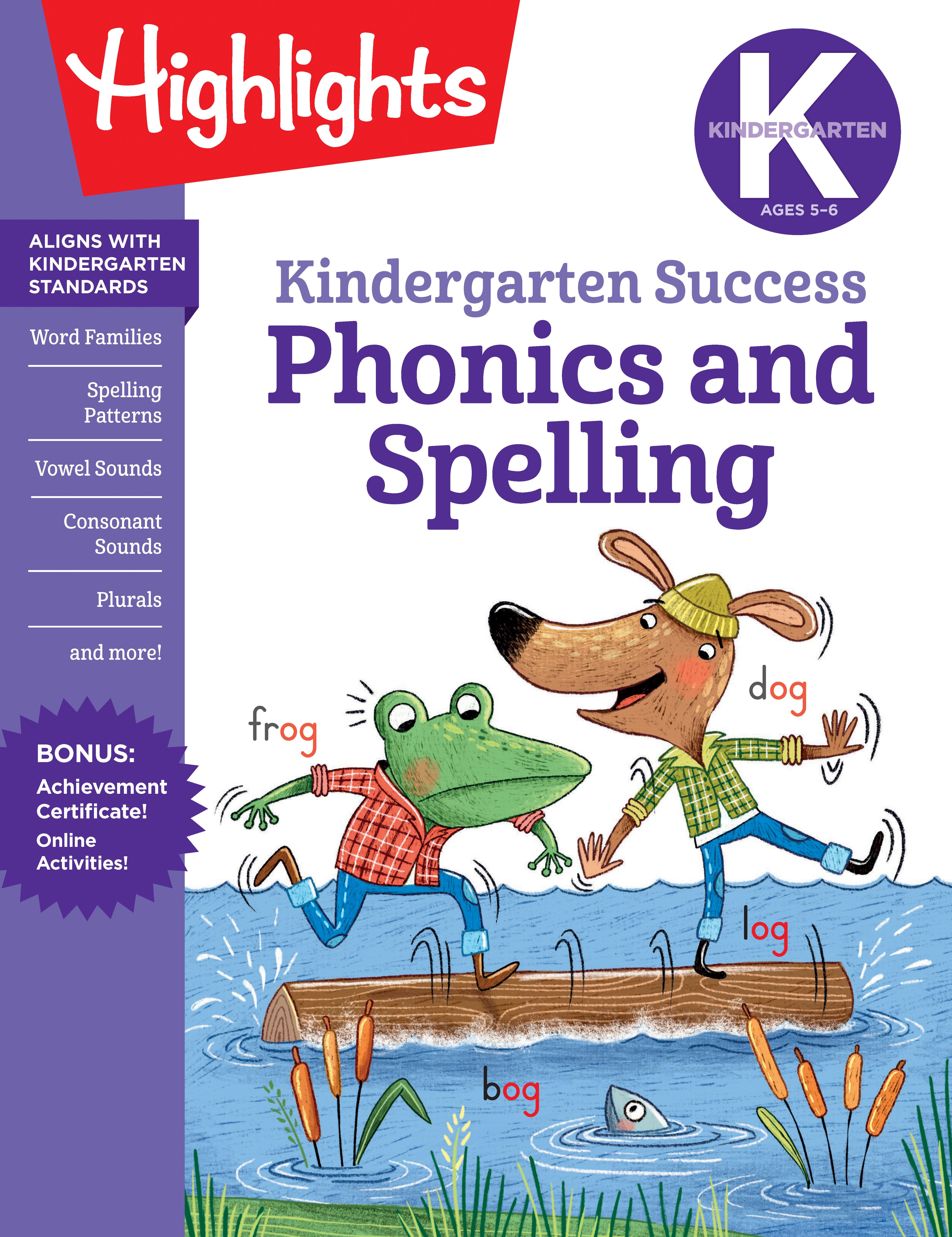 Vorderes Coverbild Kindergarten Phonics and Spelling Learning Fun Workbook
