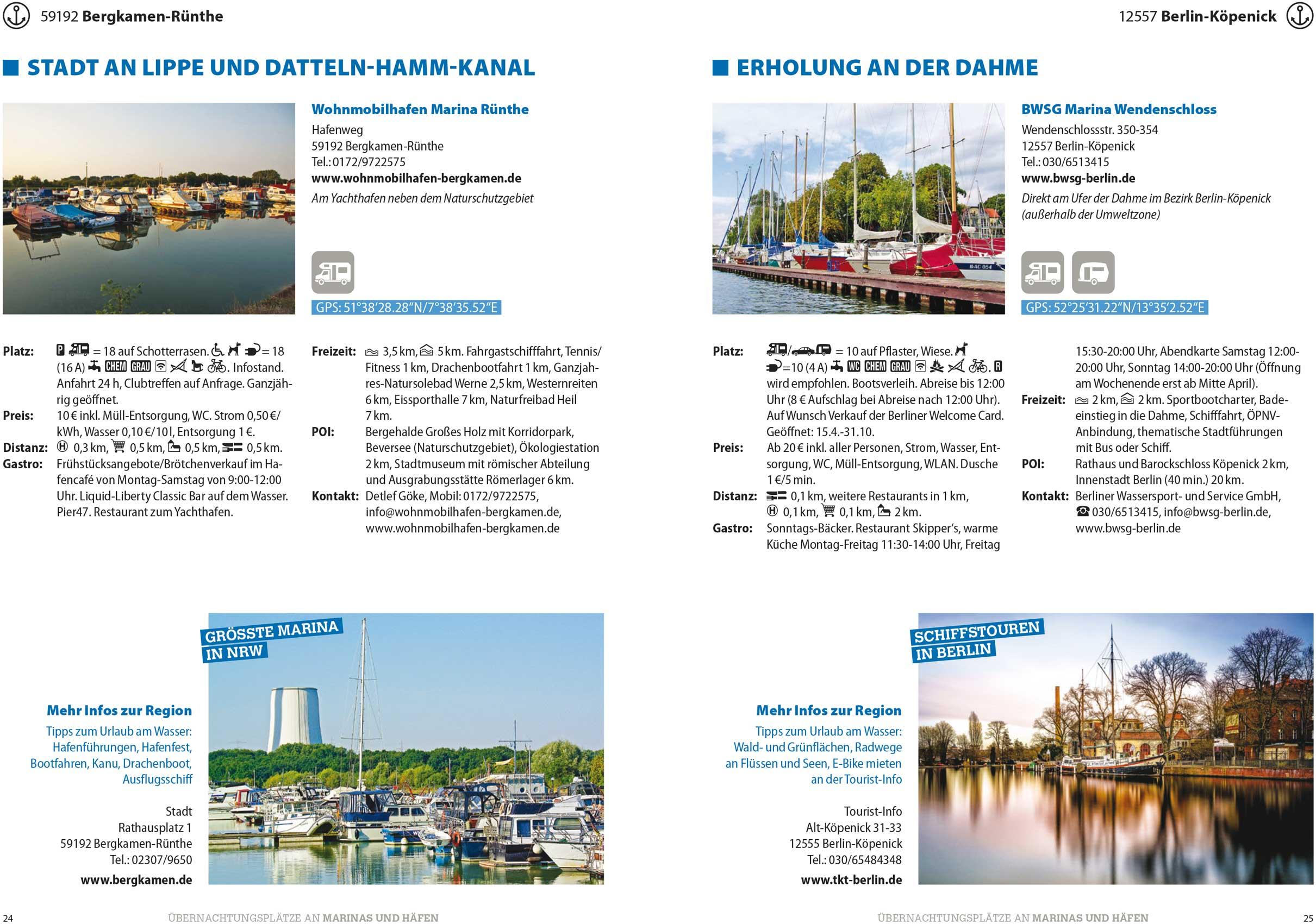 Beispielinhalt (Bild) Stellplatzführer Marinas & Häfen