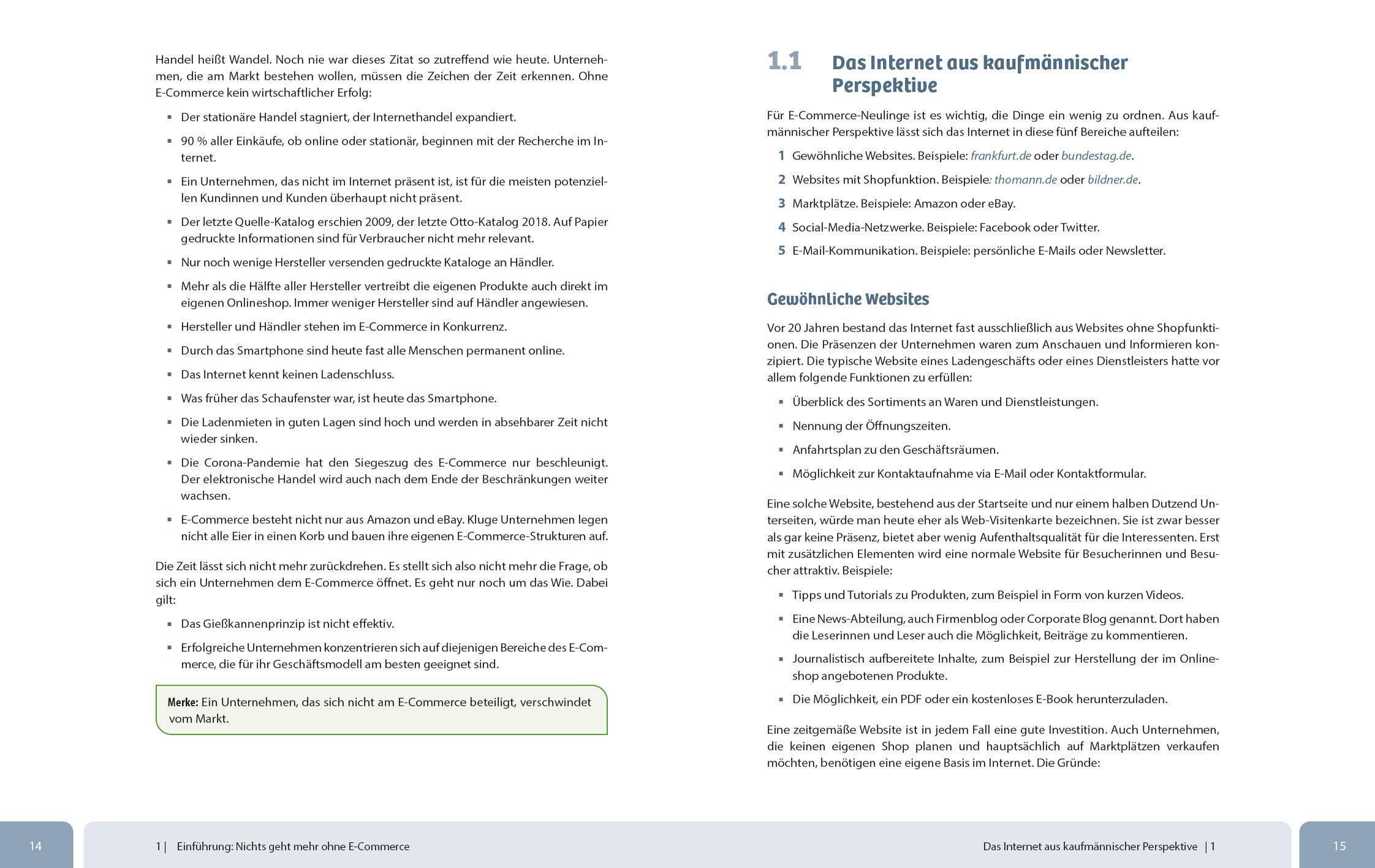 Beispielinhalt (Bild) E-Commerce - so geht's! Die Starthilfe für Ihren Onlinehandel