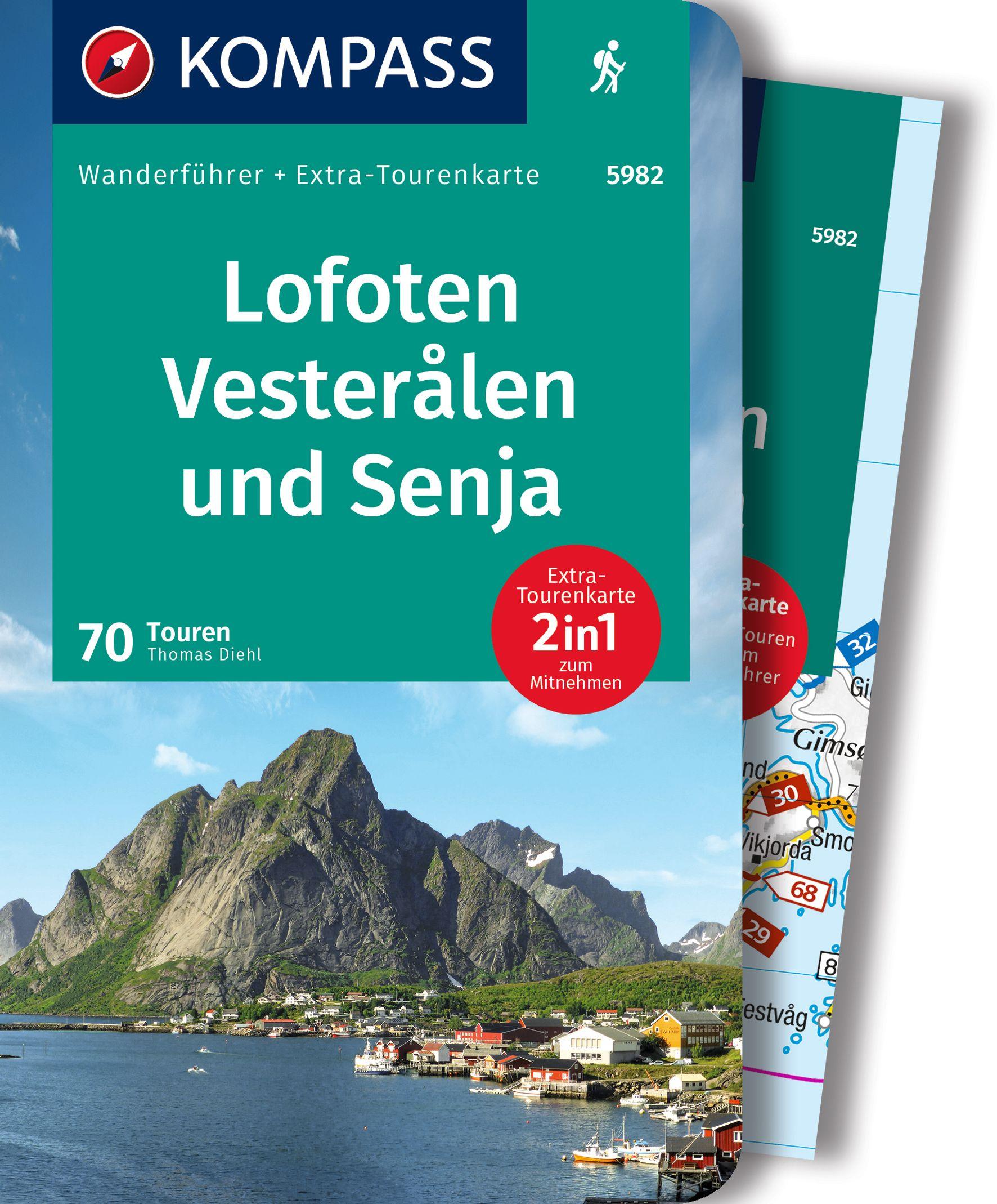 Vorderes Coverbild KOMPASS Wanderführer Lofoten, Vesterålen und Senja, 70 Touren mit Extra-Tourenkarte