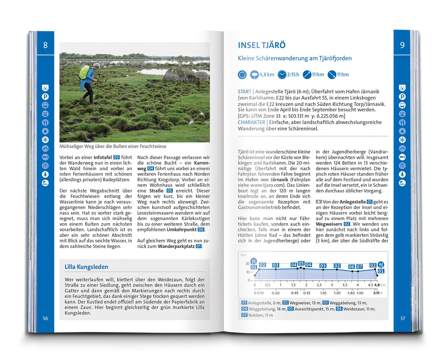 Beispielinhalt (Bild) KOMPASS Wanderführer Schweden Süd und Mitte, Von Skåne bis Dalarna, 80 Touren mit Extra-Tourenkarte