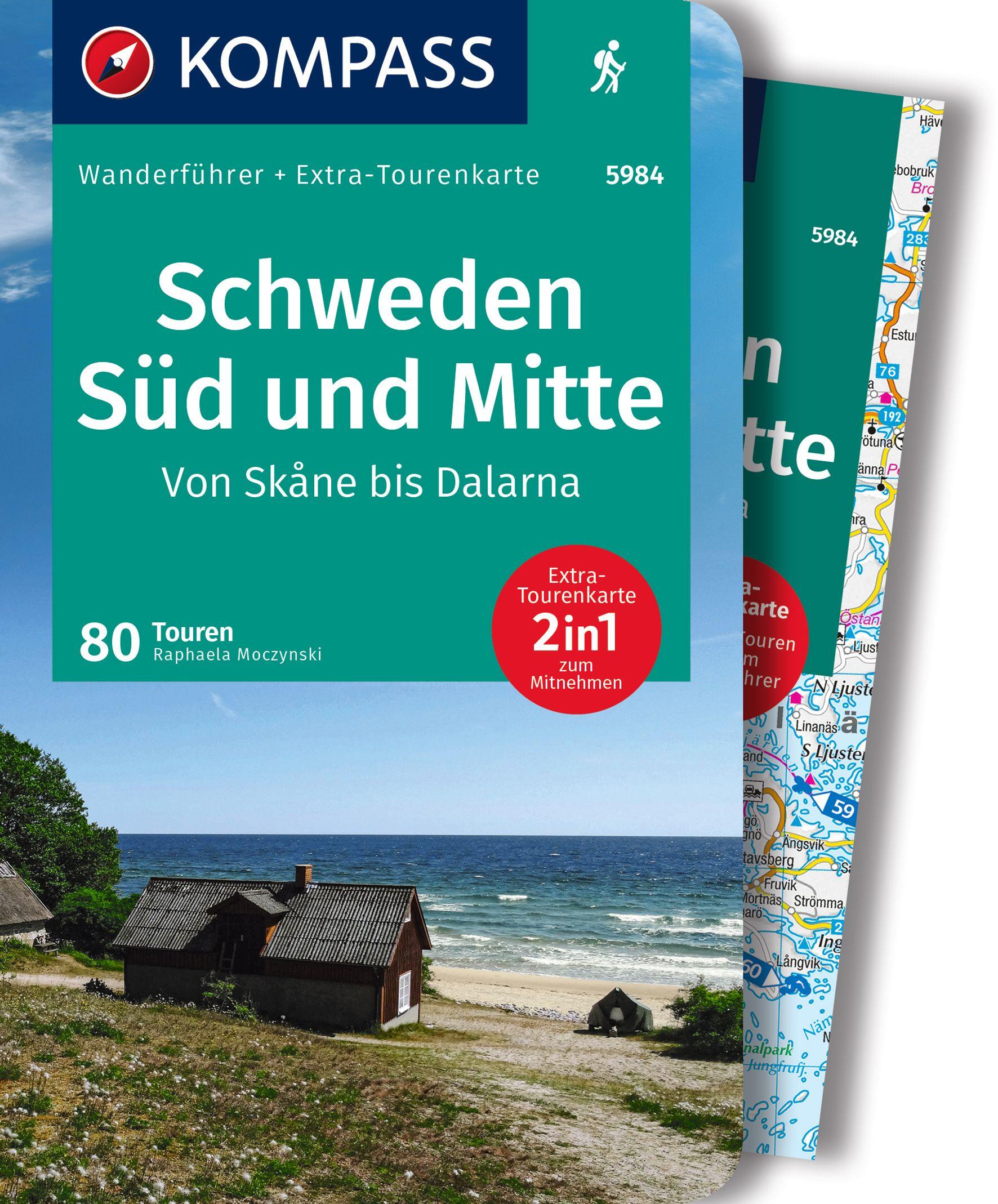 Vorderes Coverbild KOMPASS Wanderführer Schweden Süd und Mitte, Von Skåne bis Dalarna, 80 Touren mit Extra-Tourenkarte