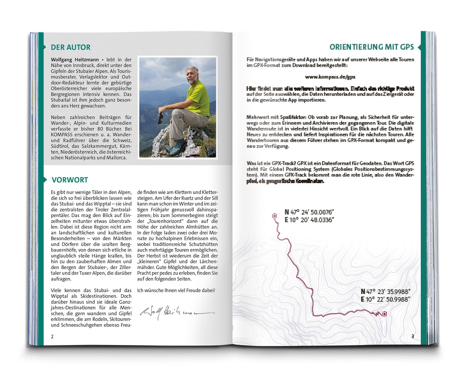 Beispielinhalt (Bild) KOMPASS Wanderführer Stubaital und Wipptal mit Gschnitz, Obernberg, Navis, Schmirn, Vals, 65 Touren mit Extra-Tourenkarte