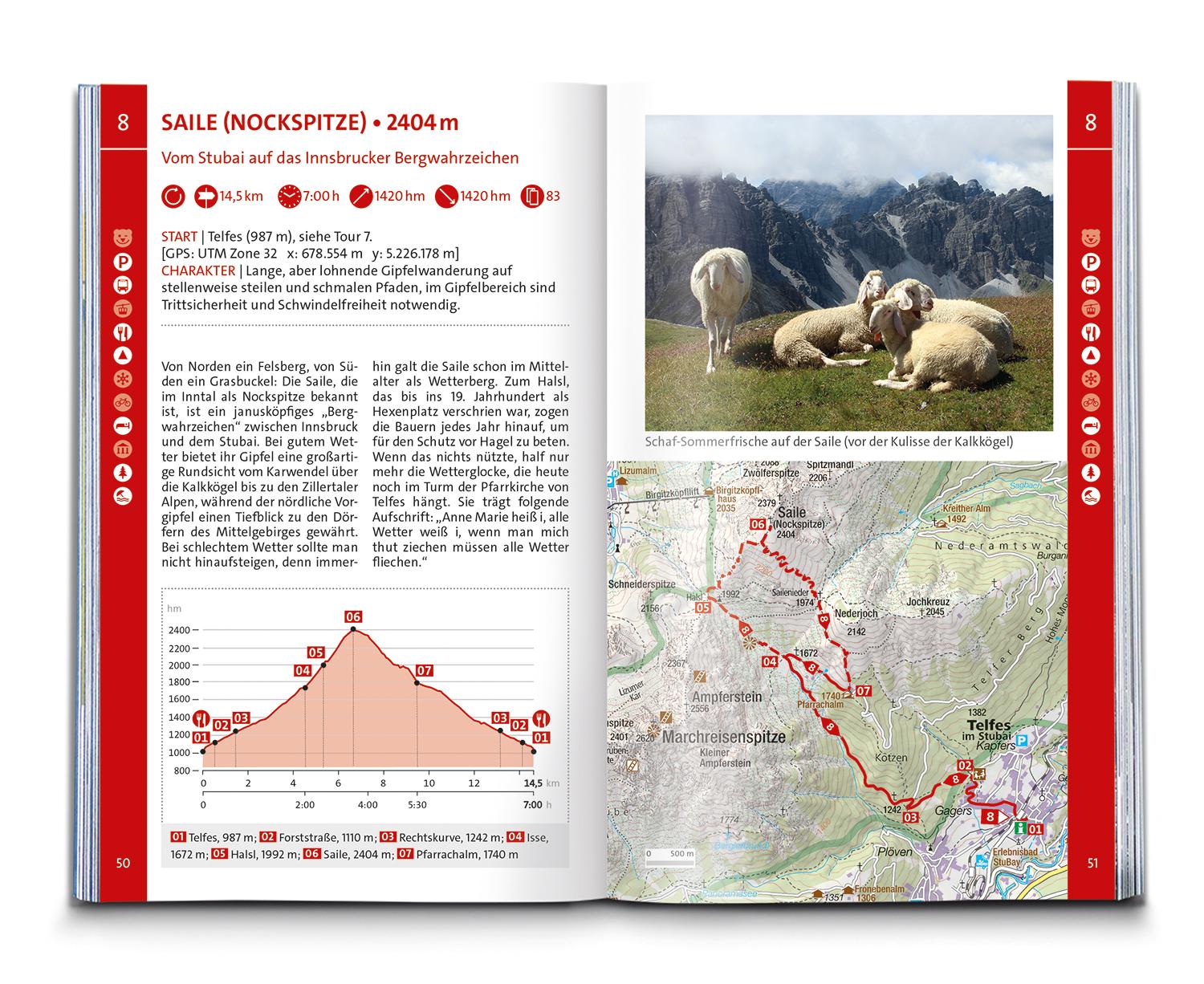 Beispielinhalt (Bild) KOMPASS Wanderführer Stubaital und Wipptal mit Gschnitz, Obernberg, Navis, Schmirn, Vals, 65 Touren mit Extra-Tourenkarte