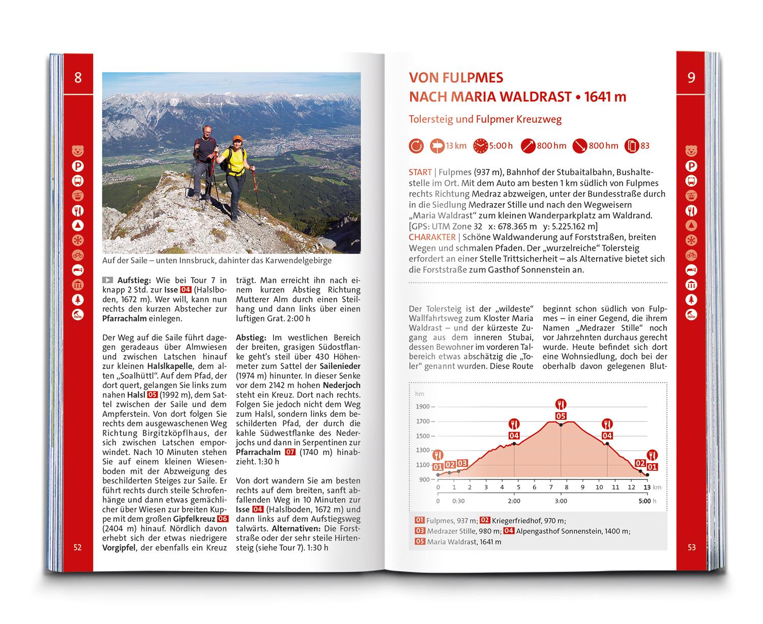Beispielinhalt (Bild) KOMPASS Wanderführer Stubaital und Wipptal mit Gschnitz, Obernberg, Navis, Schmirn, Vals, 65 Touren mit Extra-Tourenkarte