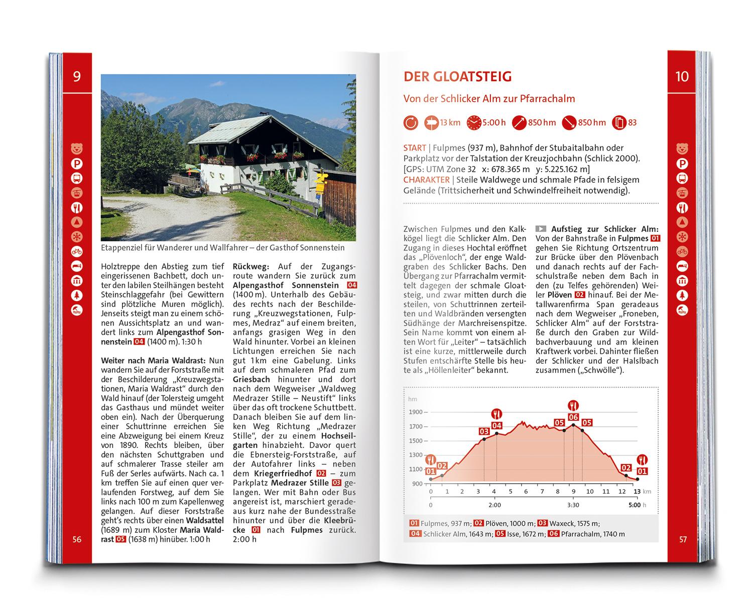 Beispielinhalt (Bild) KOMPASS Wanderführer Stubaital und Wipptal mit Gschnitz, Obernberg, Navis, Schmirn, Vals, 65 Touren mit Extra-Tourenkarte
