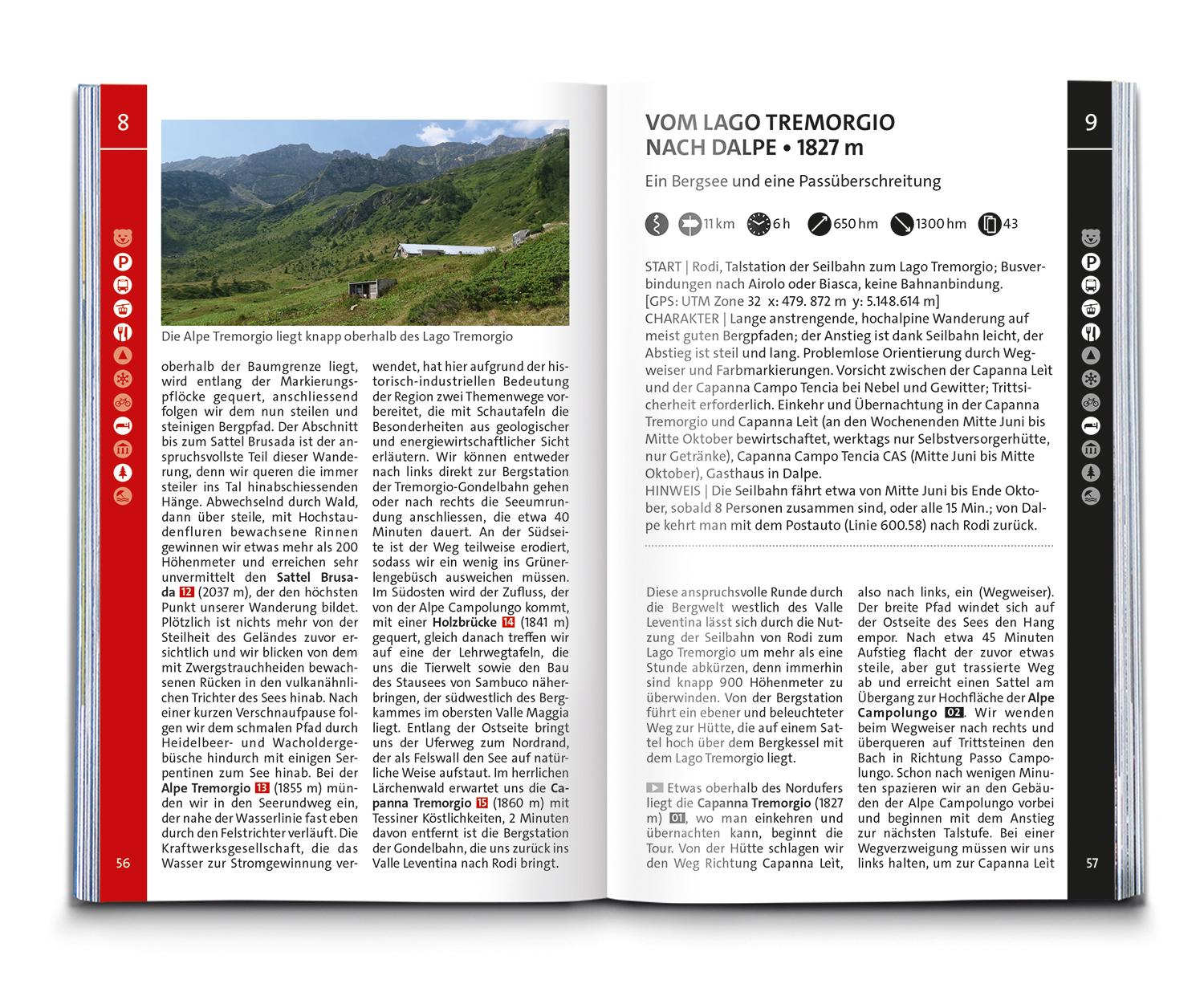 Beispielinhalt (Bild) KOMPASS Wanderführer Tessin, 50 Touren mit Extra-Tourenkarte