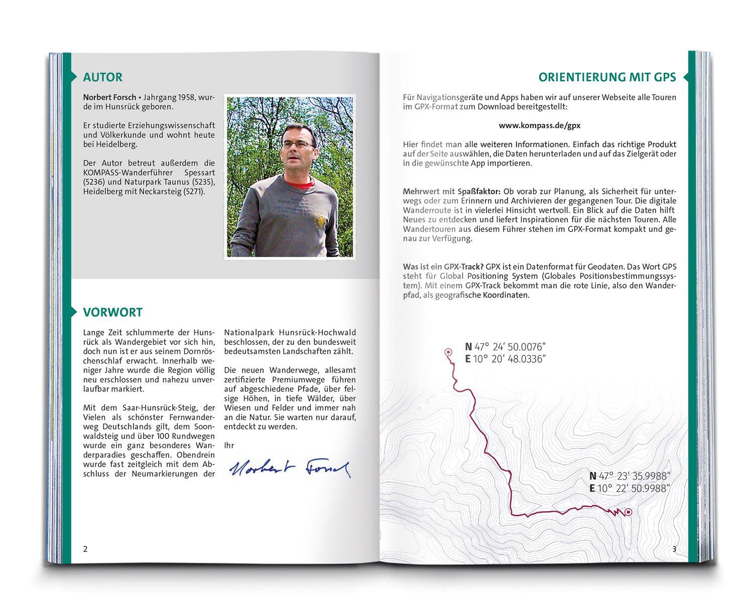 Beispielinhalt (Bild) KOMPASS Wanderführer Hunsrück mit Saar-Hunsrück-Steig, 50 Touren mit Extra-Tourenkarte