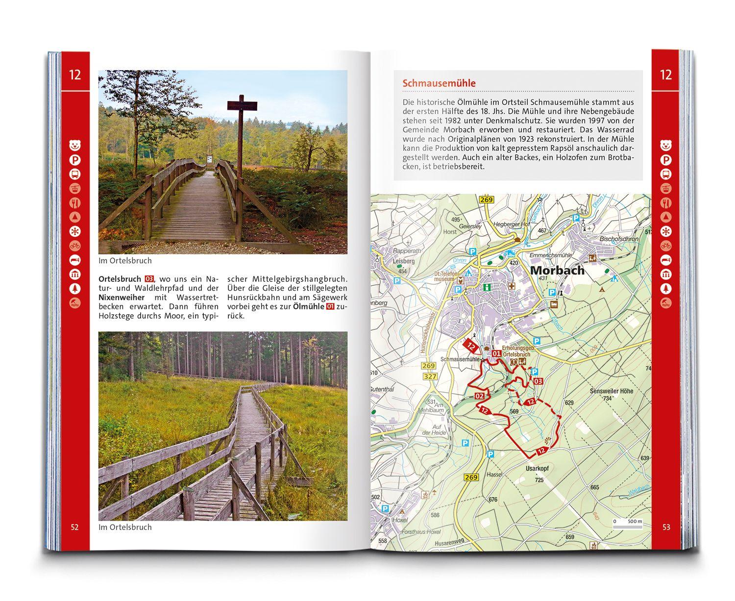 Beispielinhalt (Bild) KOMPASS Wanderführer Hunsrück mit Saar-Hunsrück-Steig, 50 Touren mit Extra-Tourenkarte