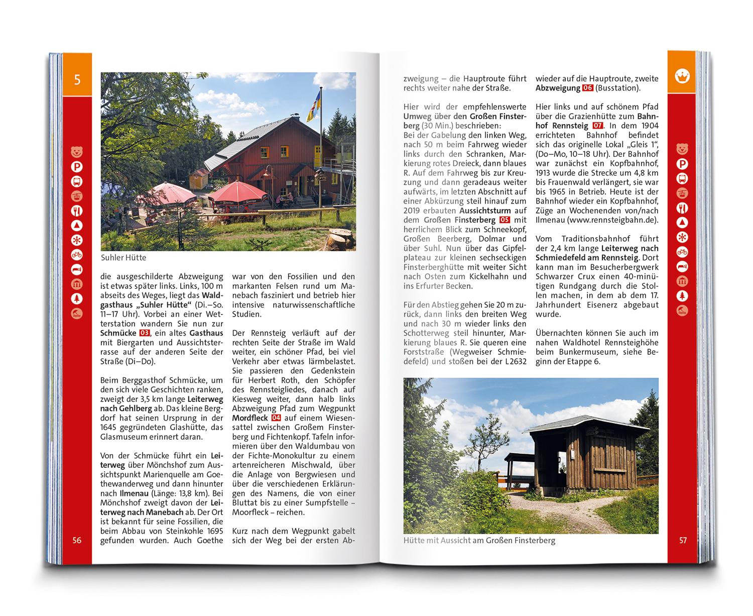 Beispielinhalt (Bild) KOMPASS Wanderführer Rennsteig, 10 Etappen mit Extra-Tourenkarte