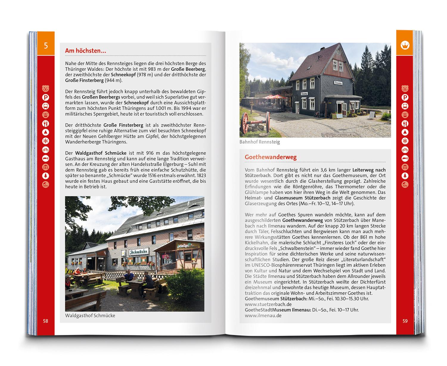 Beispielinhalt (Bild) KOMPASS Wanderführer Rennsteig, 10 Etappen mit Extra-Tourenkarte