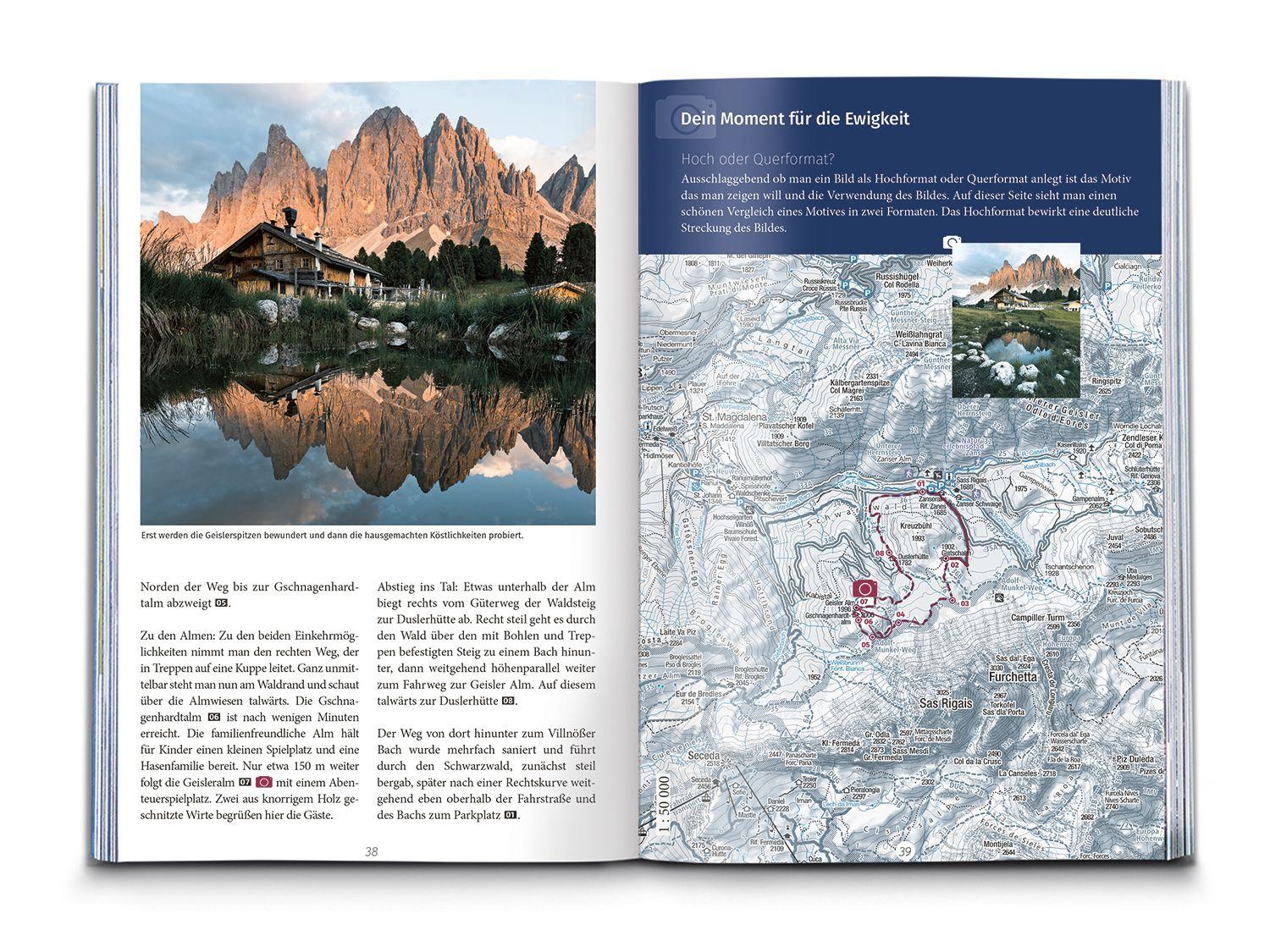 Beispielinhalt (Bild) KOMPASS Dein Augenblick Dolomiten