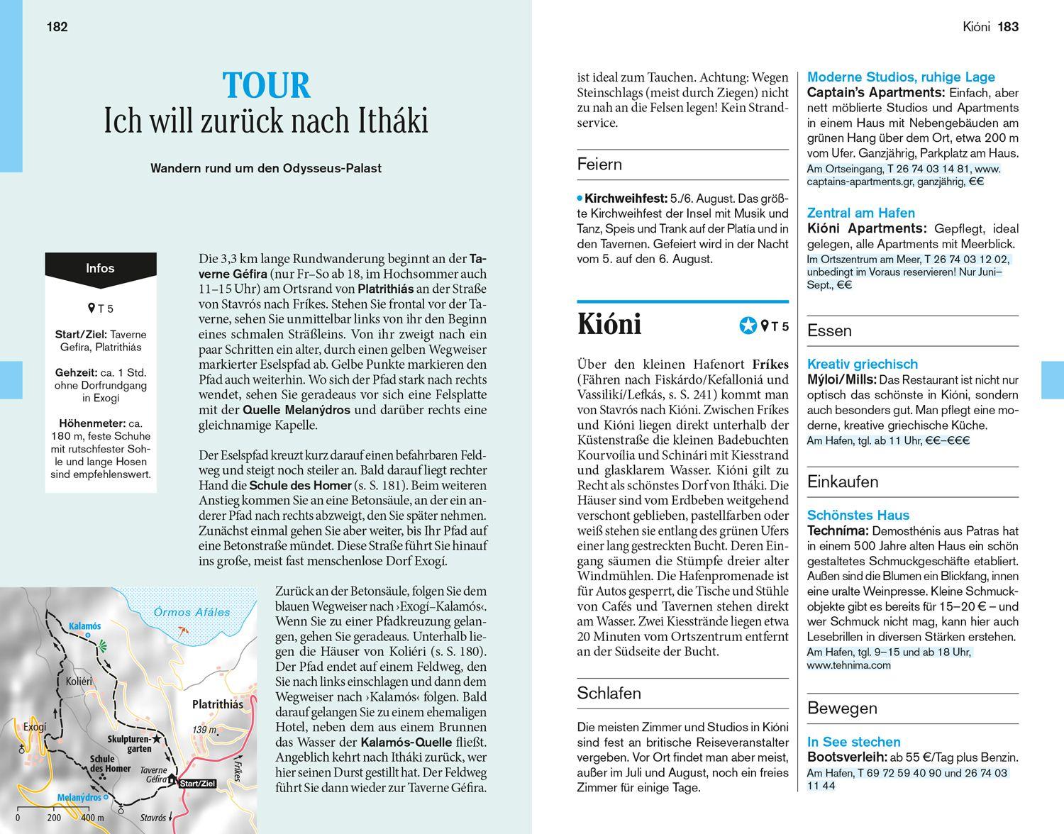 Beispielinhalt (Bild) DuMont Reise-Taschenbuch Reiseführer Korfu & Ionische Inseln