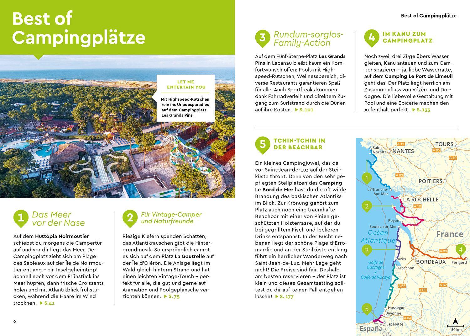 Beispielinhalt (Bild) MARCO POLO Camper Guide Französische Atlantikküste