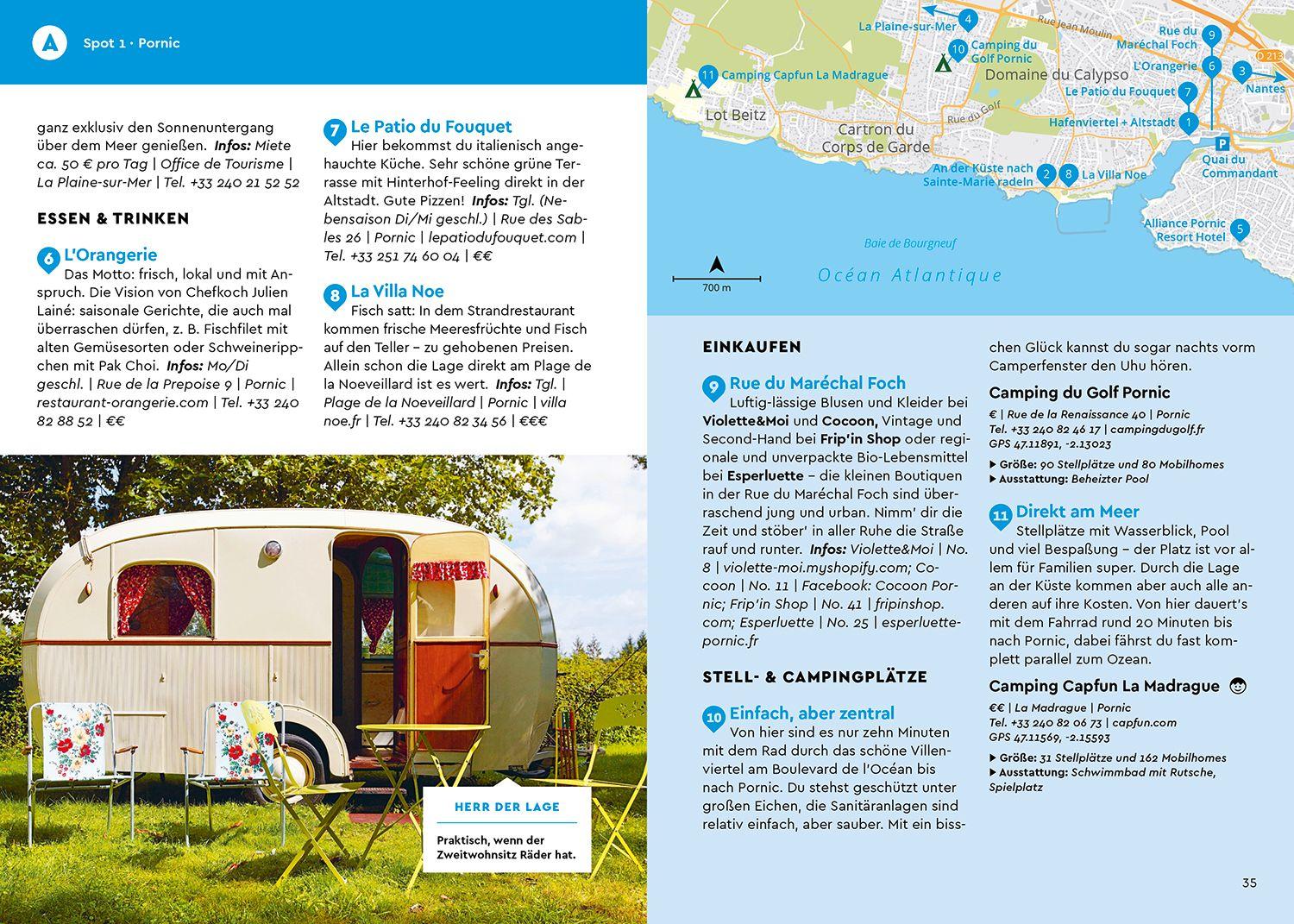 Beispielinhalt (Bild) MARCO POLO Camper Guide Französische Atlantikküste