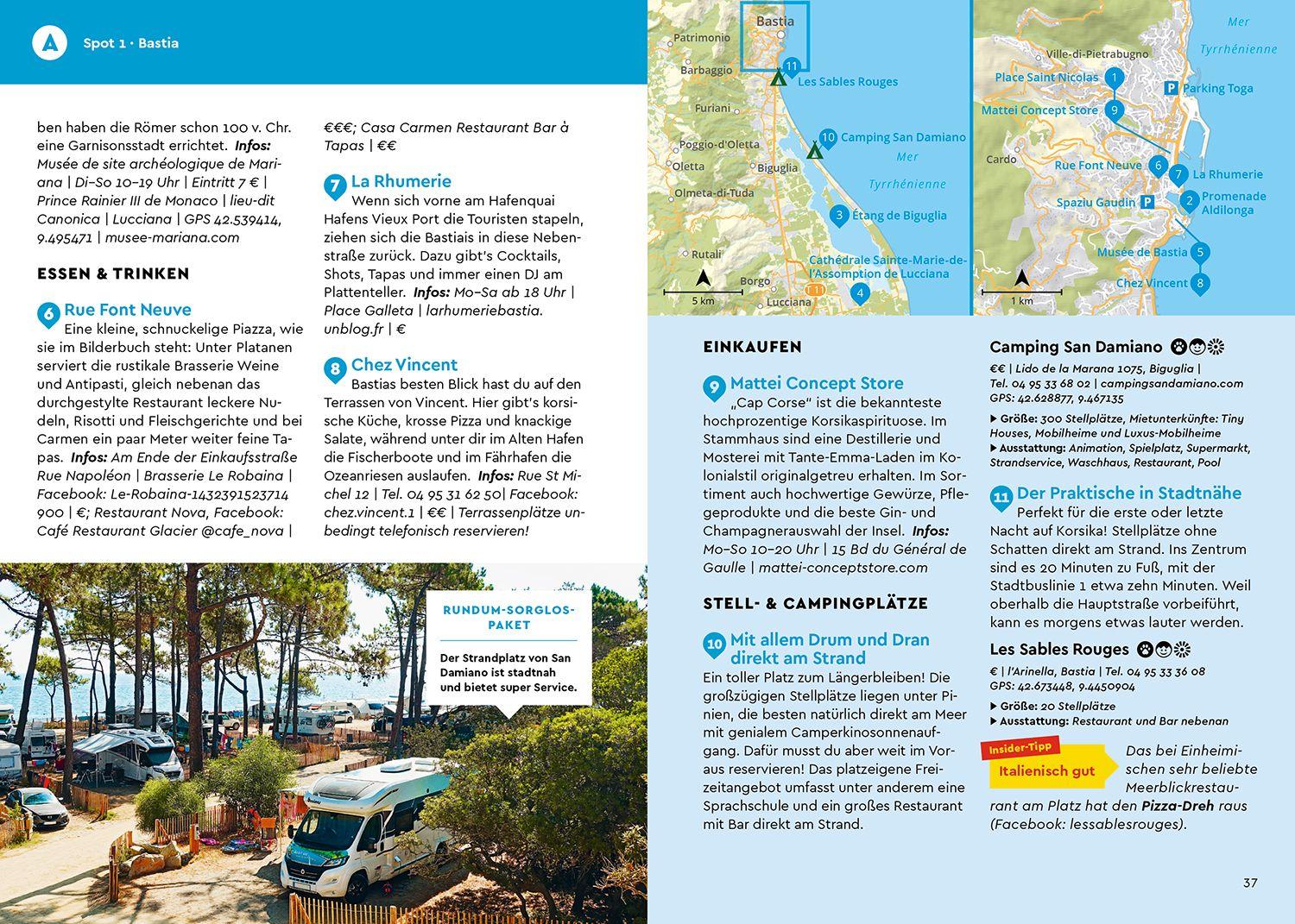 Beispielinhalt (Bild) MARCO POLO Camper Guide Korsika